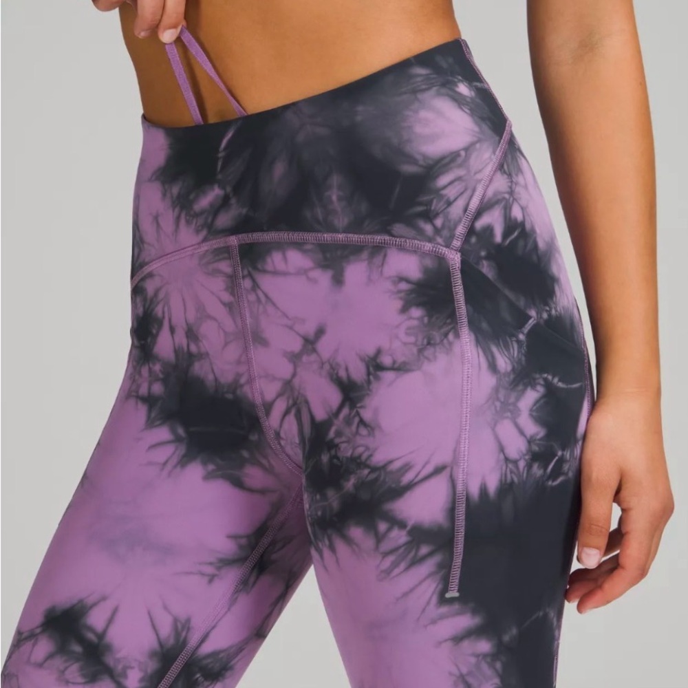 Lululemon Power Thru High-Rise Tight Purple Tie Dye Leggings Size 6 - Picture 2 of 6